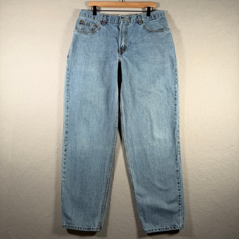 Levis 560 Comfort Fit Mens Light Wash Tapered Leg Relaxed Blue Jeans 36x34